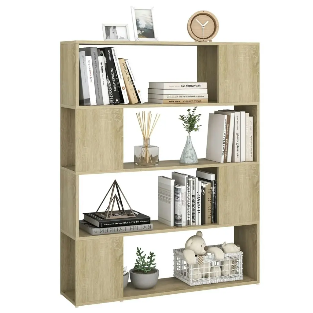 Book Cabinet Room Divider Sonoma Oak 100x24x124 cm 809191