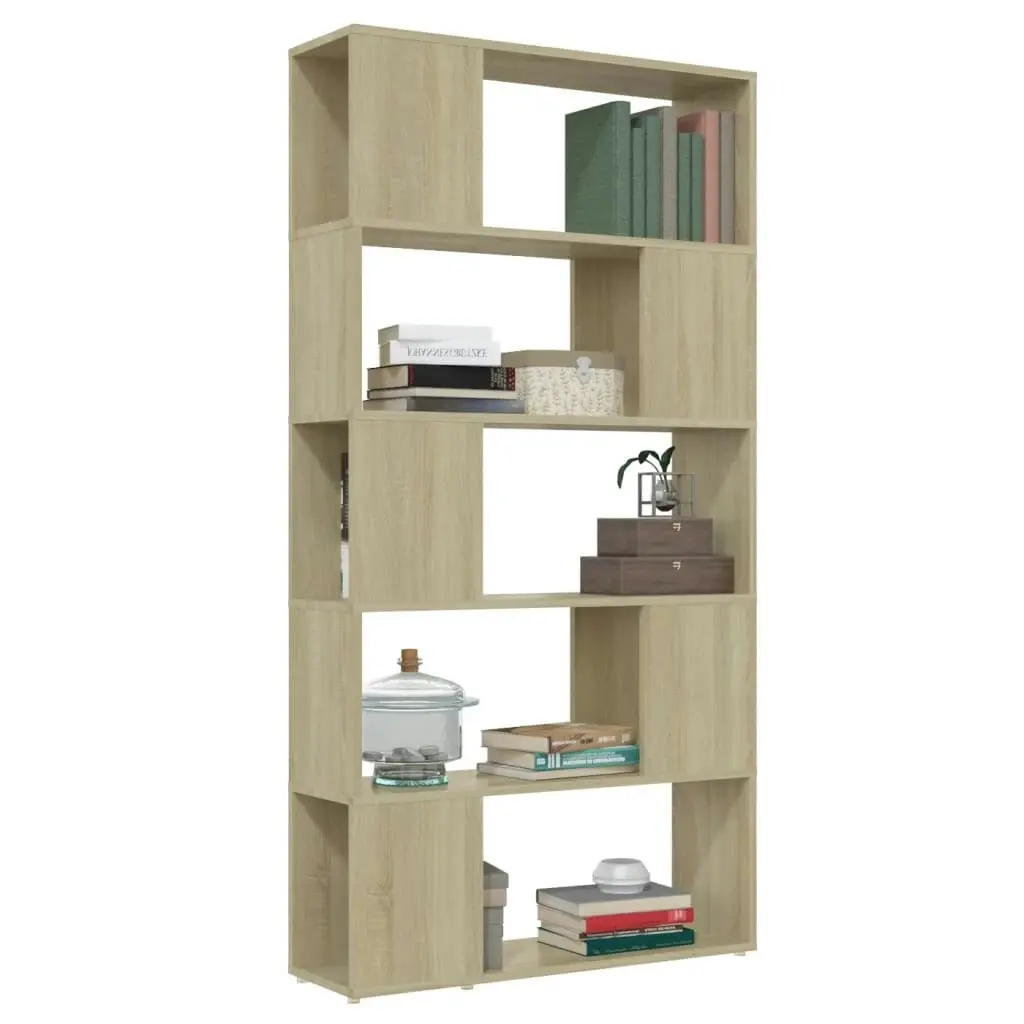 Book Cabinet Room Divider Sonoma Oak 80x24x155 cm Engineered Wood 809146