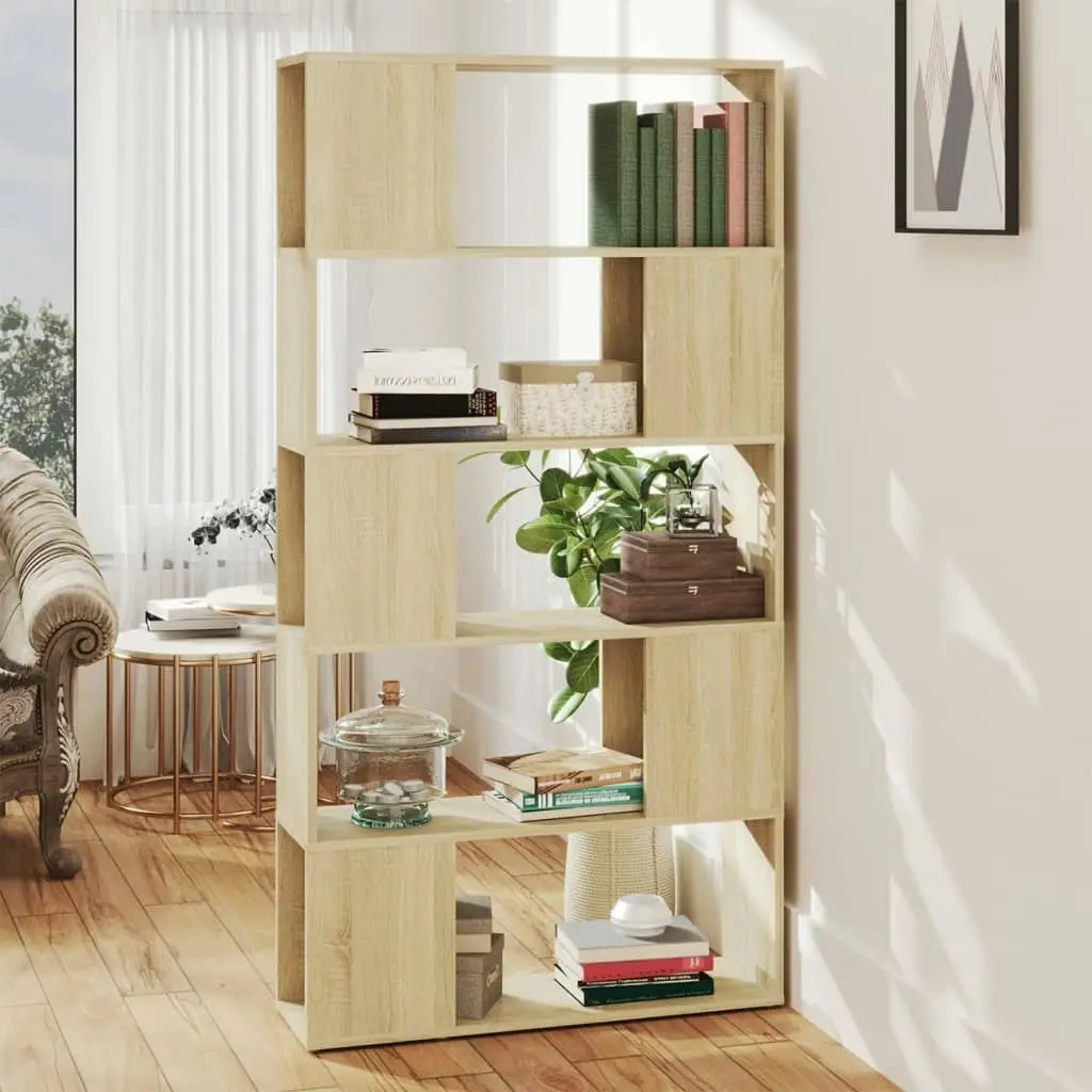 Book Cabinet Room Divider Sonoma Oak 80x24x155 cm Engineered Wood 809146