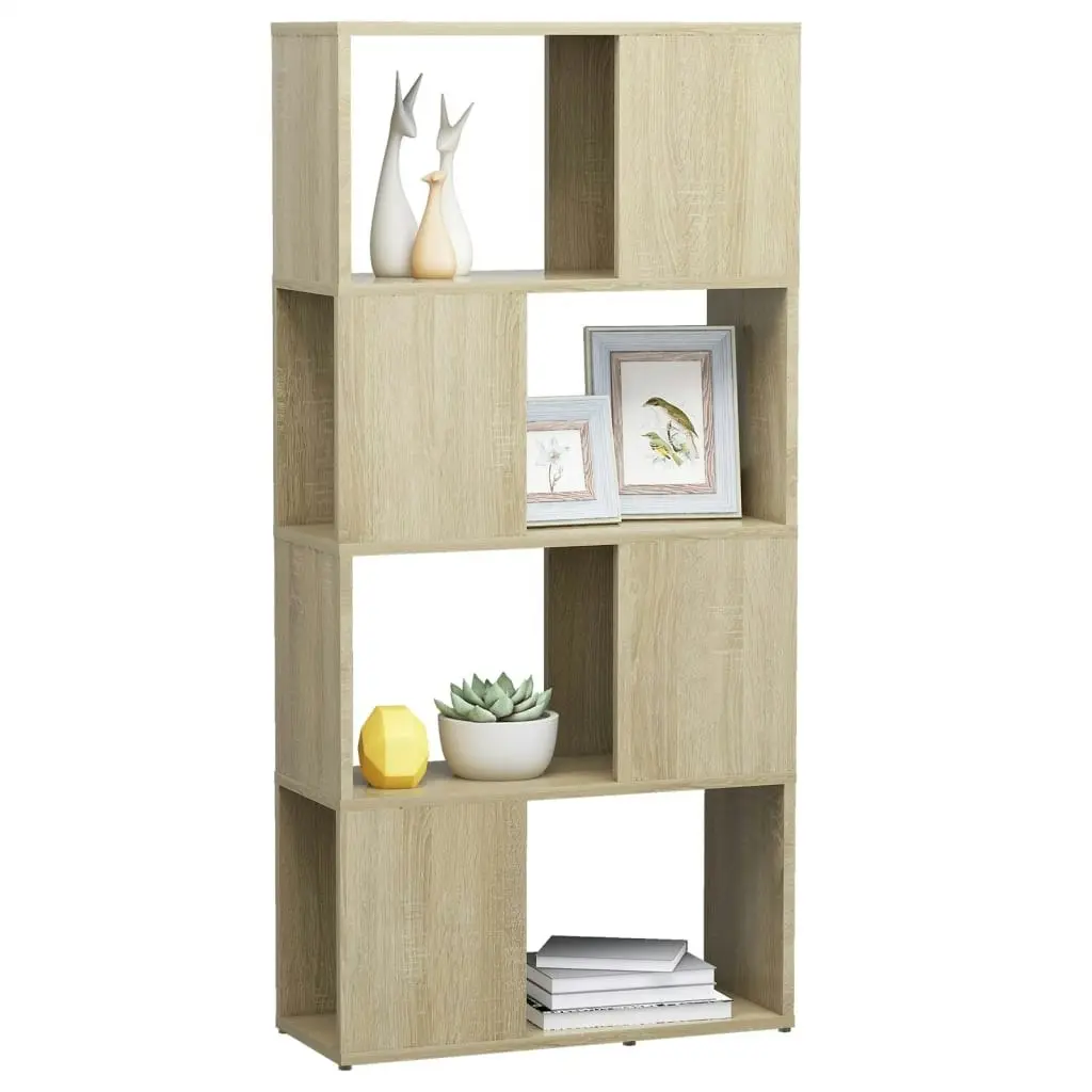 Book Cabinet Room Divider Sonoma Oak 60x24x124.5 cm Engineered Wood 809083