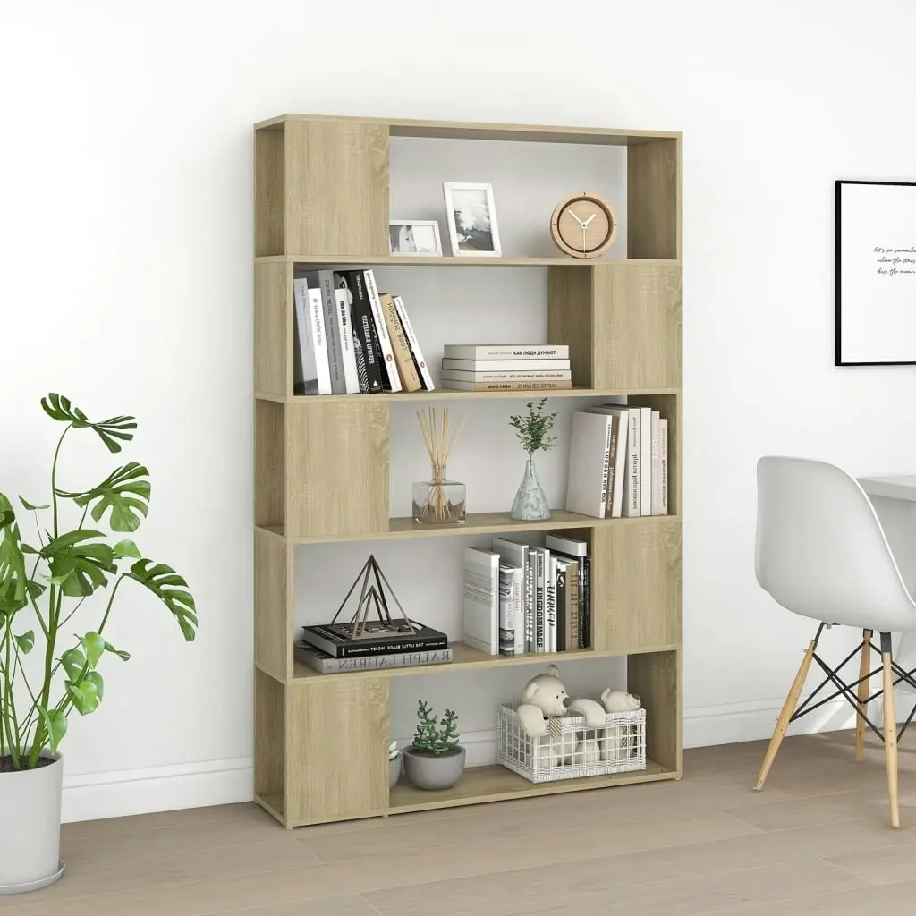 Book Cabinet Room Divider Sonoma Oak 100x24x155 cm Engineered Wood 809200