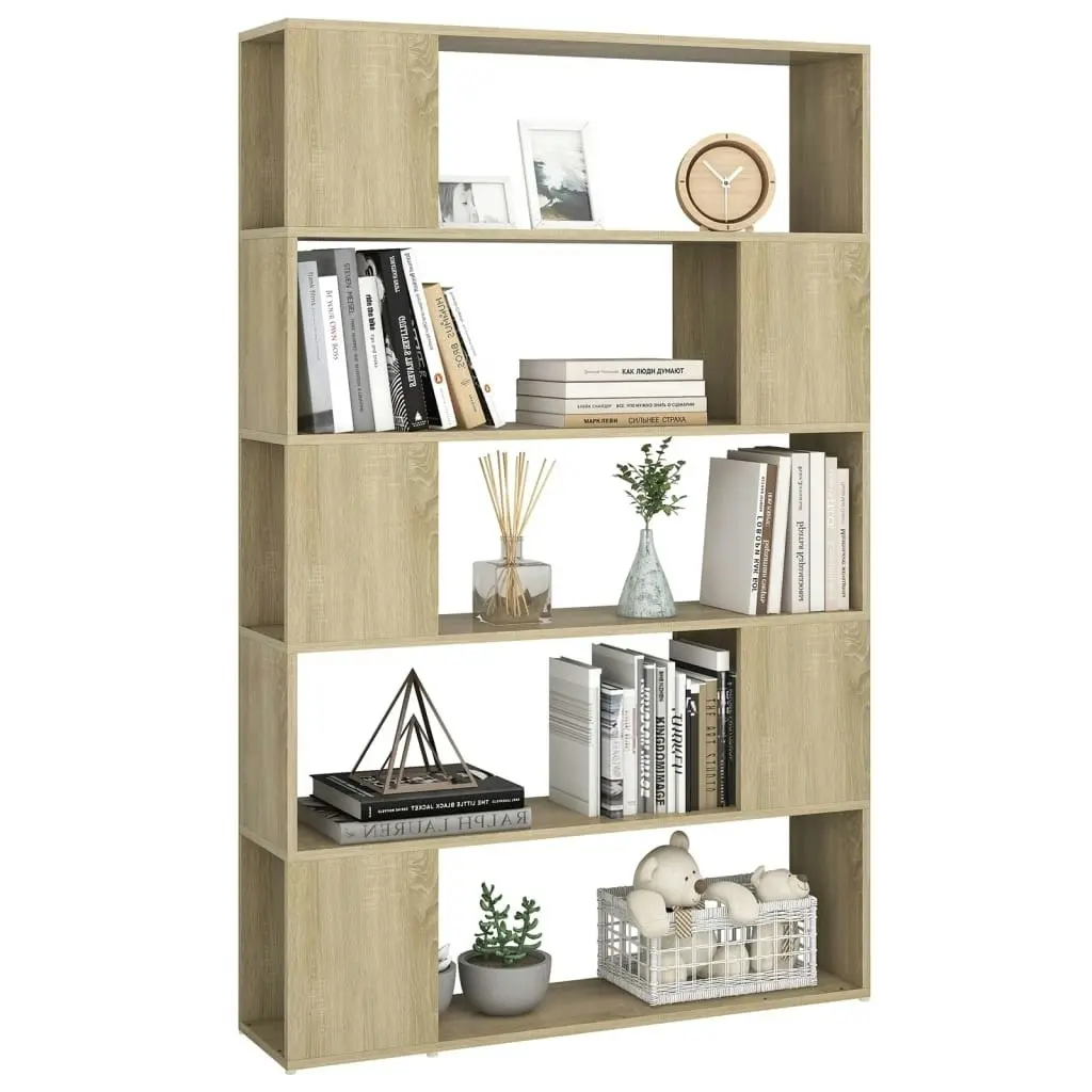 Book Cabinet Room Divider Sonoma Oak 100x24x155 cm Engineered Wood 809200