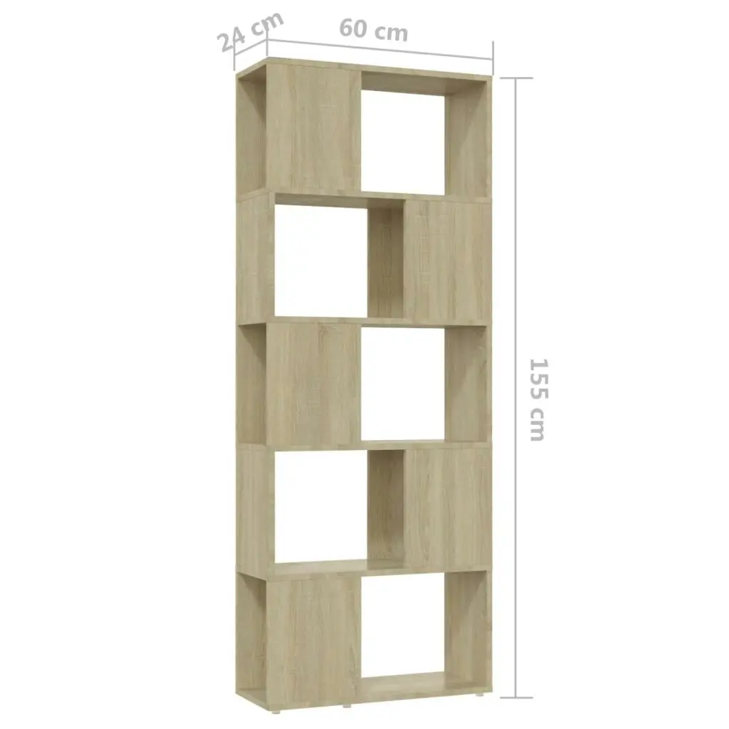 Book Cabinet Room Divider Sonoma Oak 60x24x155 cm 809092