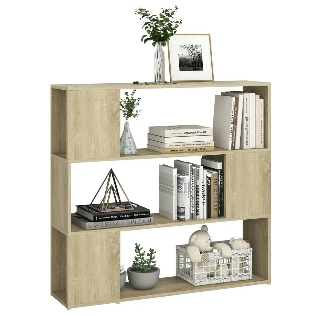 Book Cabinet Room Divider Sonoma Oak 100x24x94 cm 809182