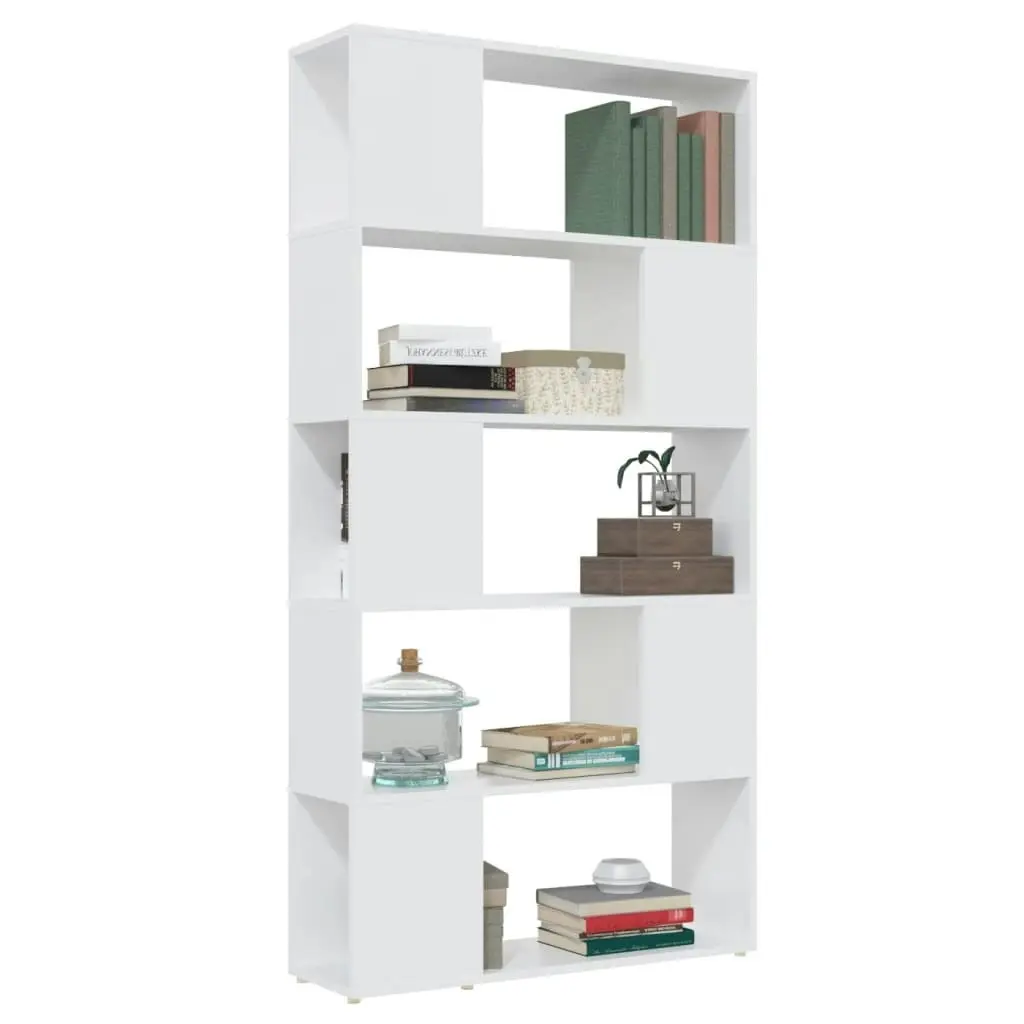 Book Cabinet Room Divider White 80x24x155 cm Engineered Wood 809143