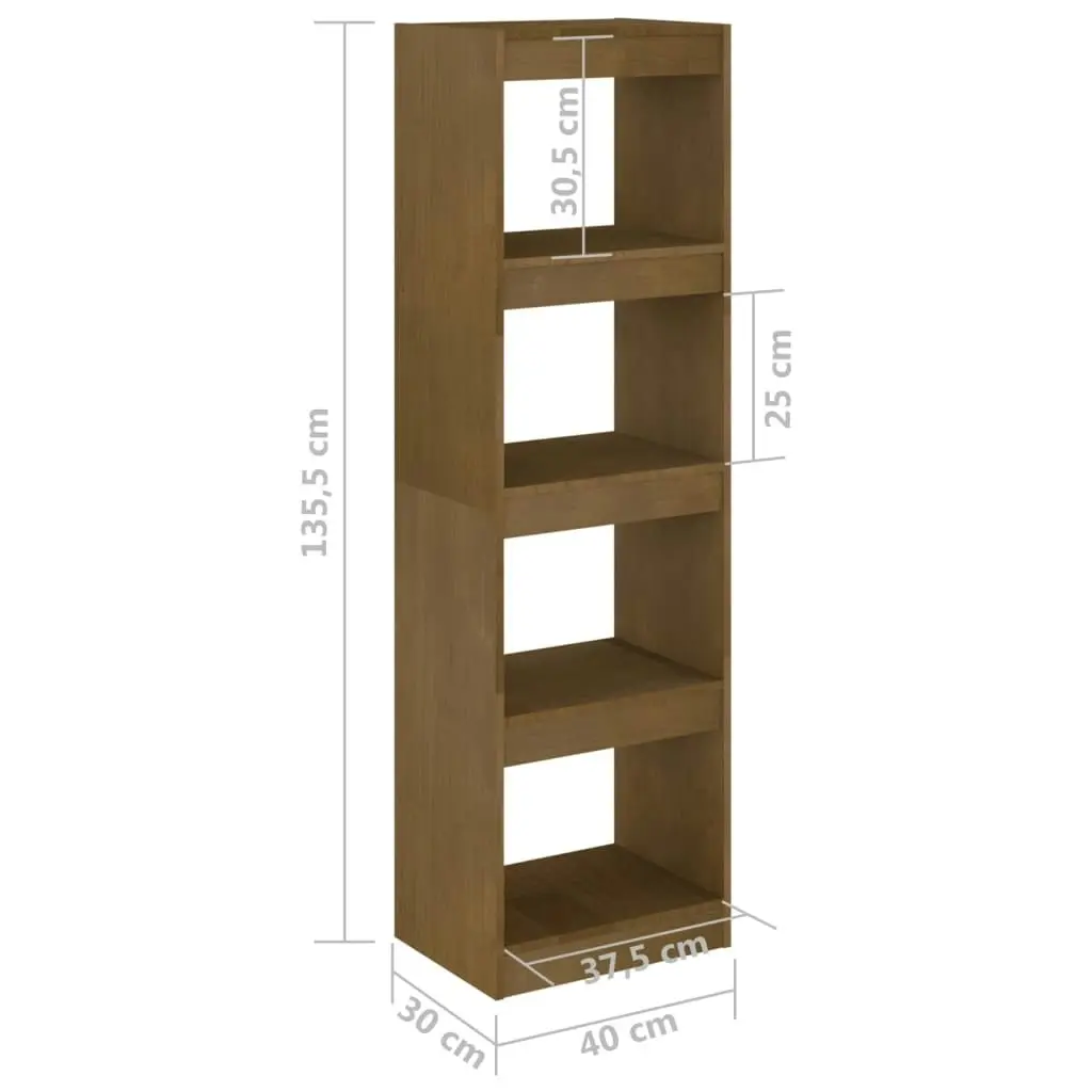 Book Cabinet Room Divider Honey Brown 40x30x135.5 cm Pinewood 808146