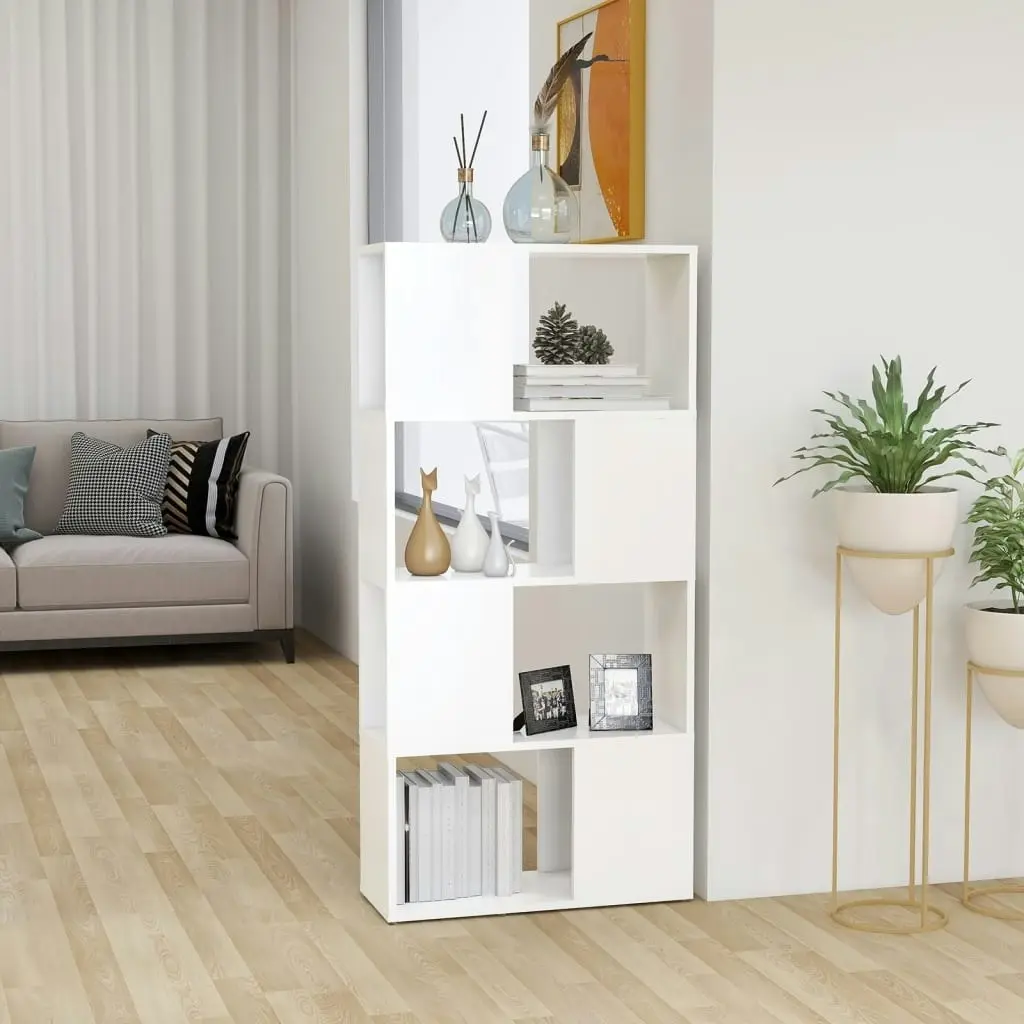 Book Cabinet Room Divider White 60x24x124.5 cm Engineered Wood 809080