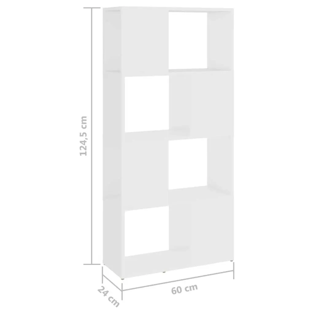 Book Cabinet Room Divider White 60x24x124.5 cm Engineered Wood 809080