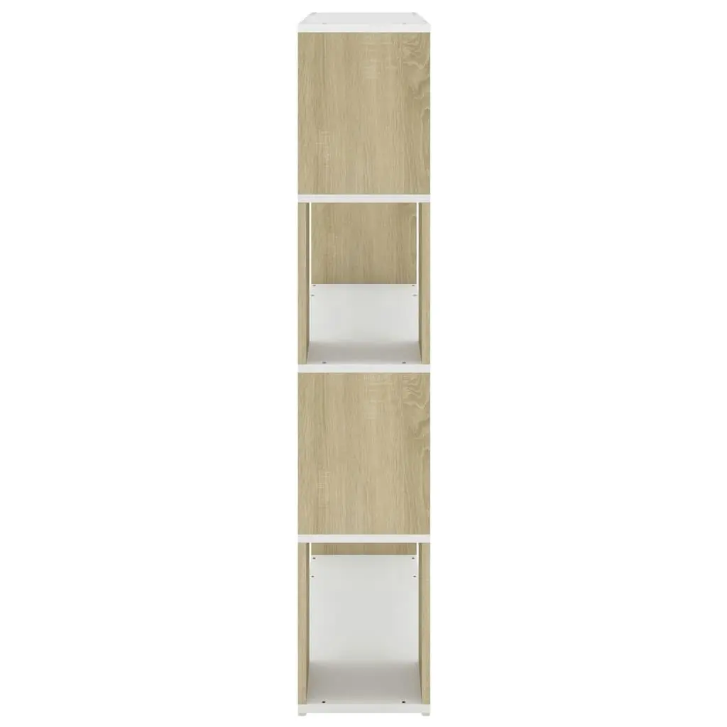 Book Cabinet Room Divider White and Sonoma Oak 100x24x124 cm 809193