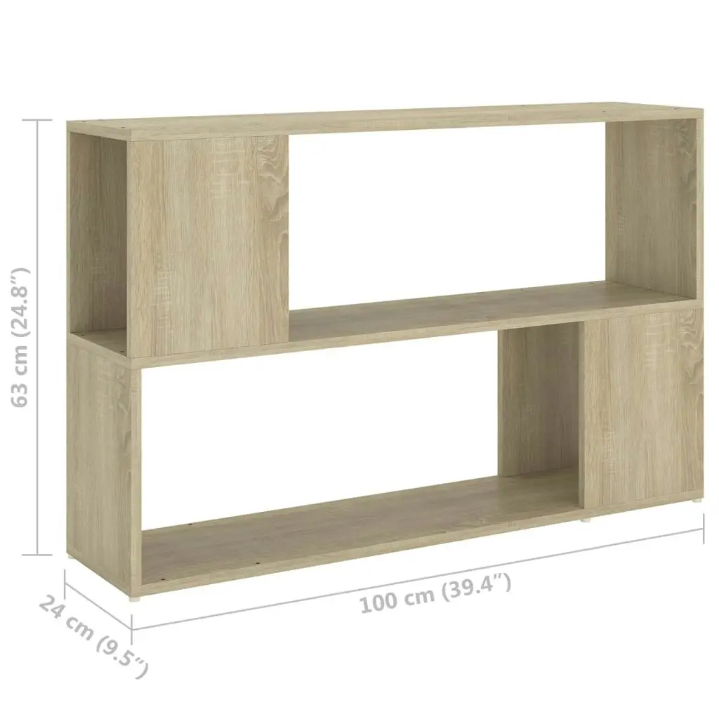 Book Cabinet Sonoma Oak 100x24x63 cm Engineered Wood 809173