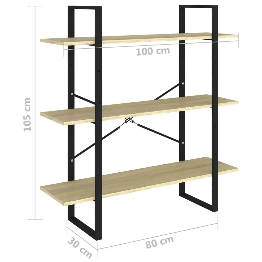 Book Cabinet Sonoma Oak 100x30x105 cm Engineered Wood 806550