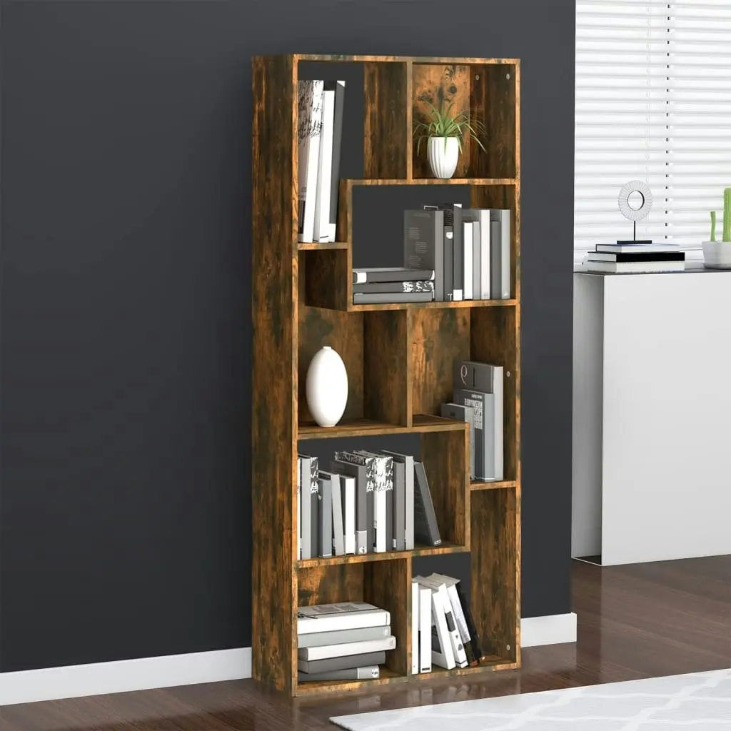 Book Cabinet Smoked Oak 67x24x161 cm Engineered Wood 815501