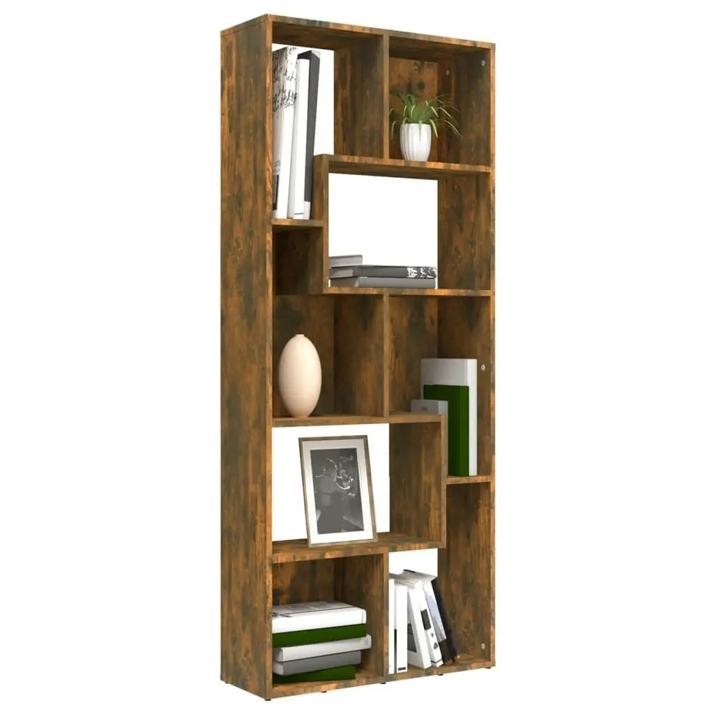 Book Cabinet Smoked Oak 67x24x161 cm Engineered Wood 815501