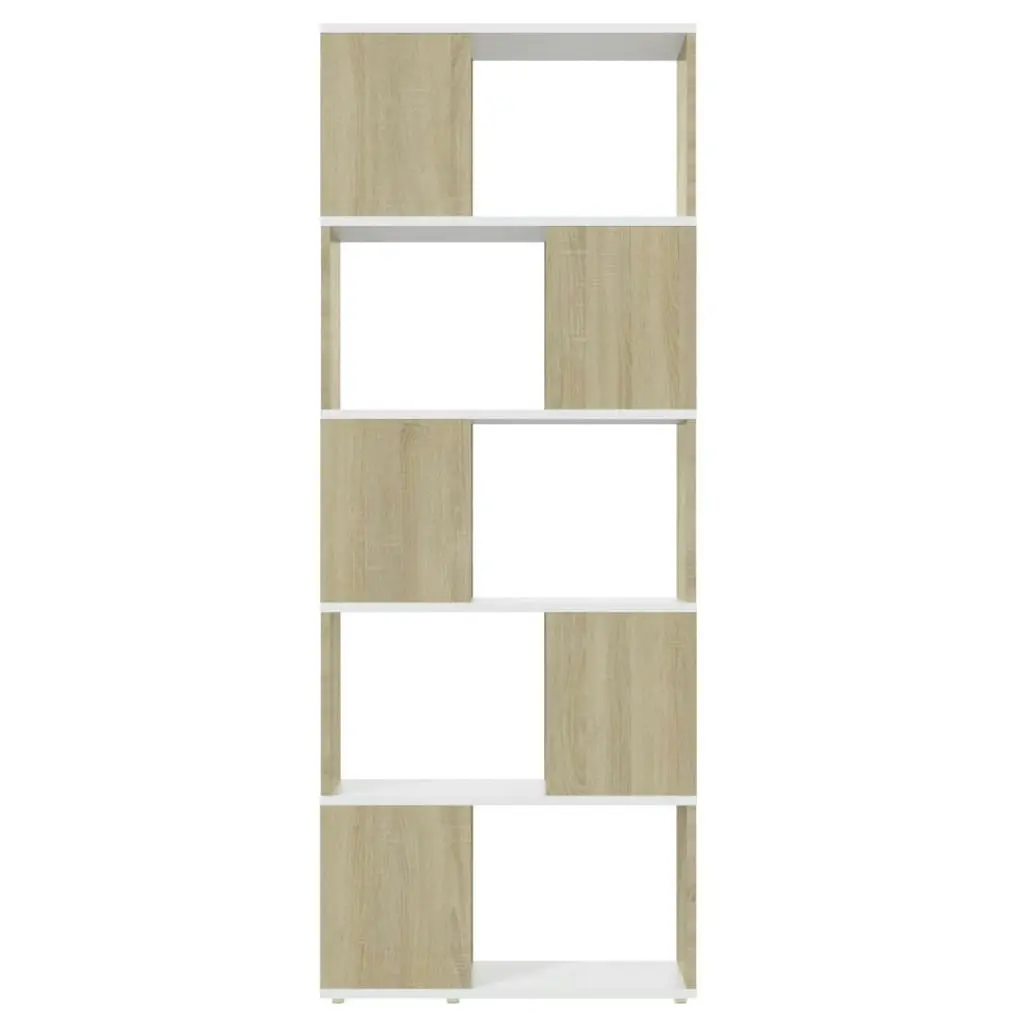 Book Cabinet Room Divider White&Sonoma Oak 60x24x155 cm 809094