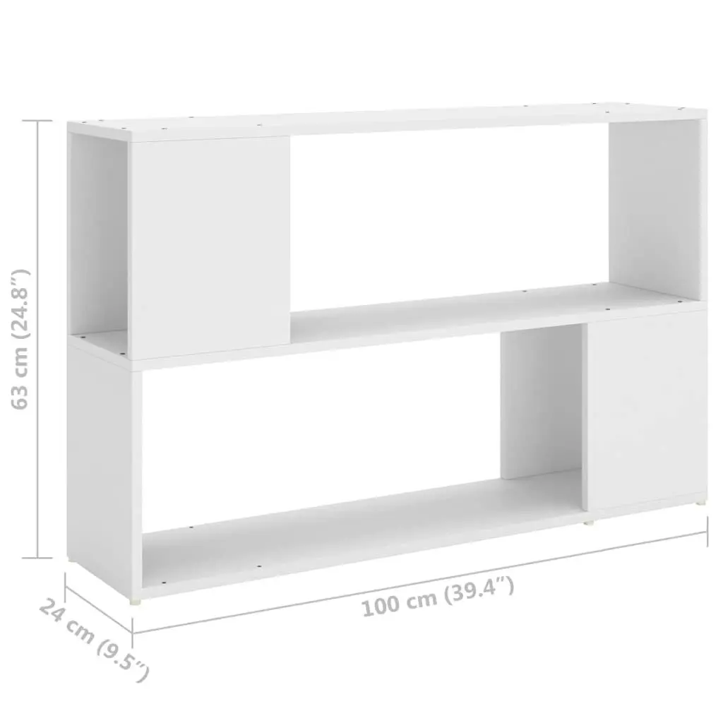 Book Cabinet White 100x24x63 cm Engineered Wood 809170