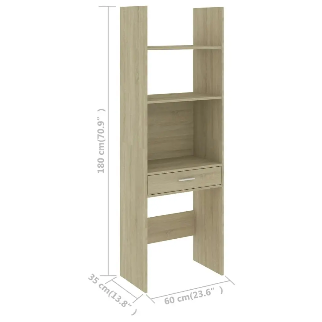 Book Cabinet Sonoma Oak 60x35x180 cm Engineered Wood 803428