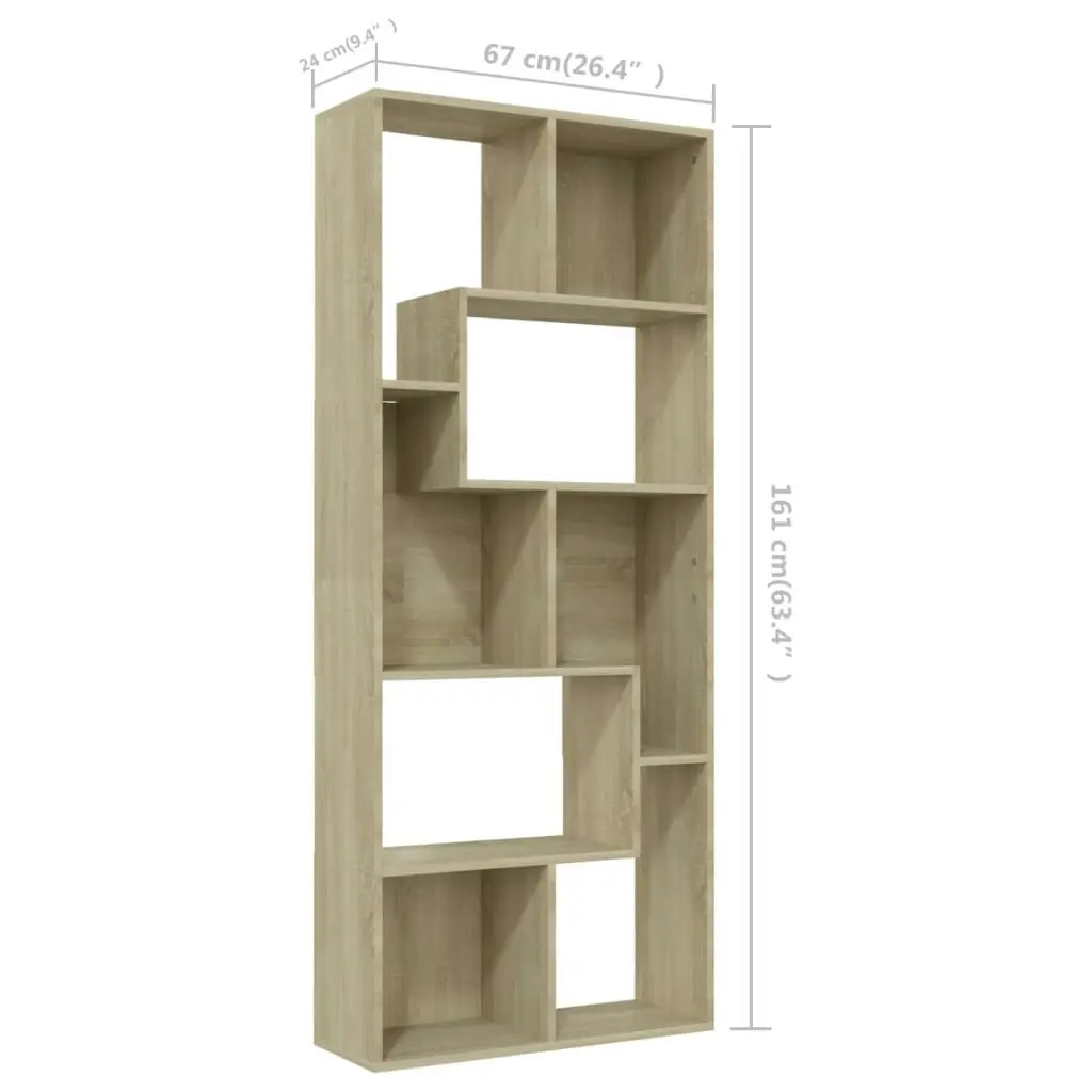 Book Cabinet Sonoma Oak 67x24x161 cm Engineered Wood 801880