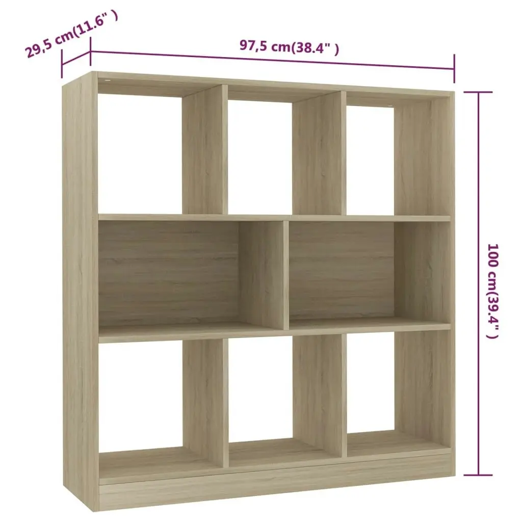 Book Cabinet Sonoma Oak 97.5x29.5x100 cm Engineered Wood 800174