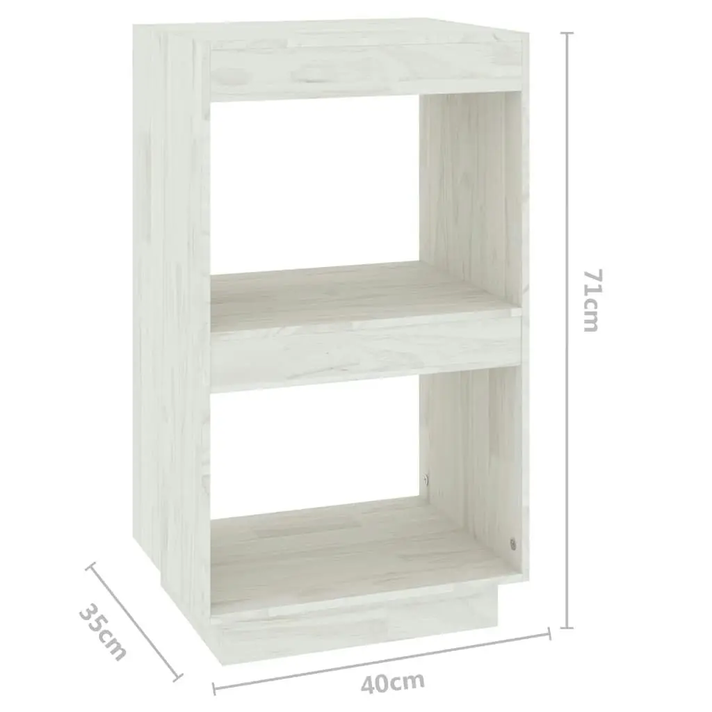 Book Cabinet White 40x35x71 cm Solid Pinewood 810840