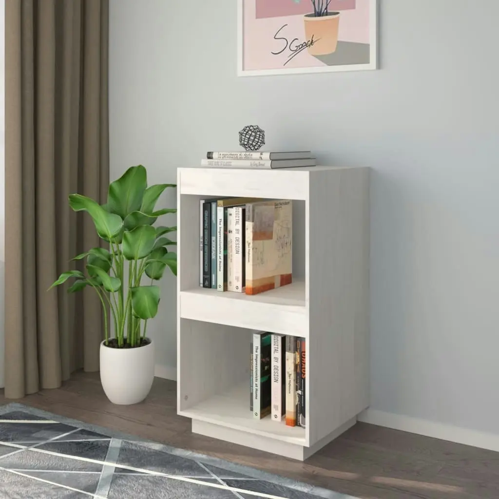 Book Cabinet White 40x35x71 cm Solid Pinewood 810840