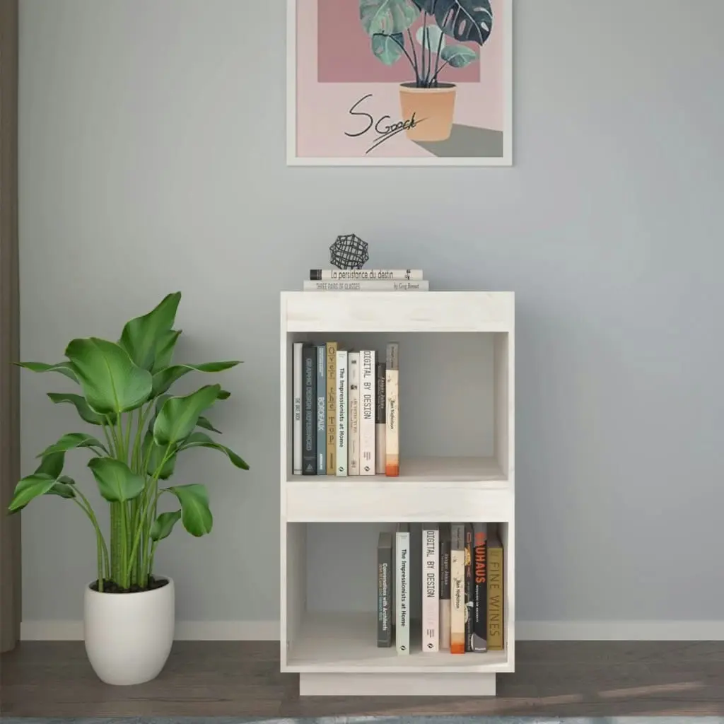 Book Cabinet White 40x35x71 cm Solid Pinewood 810840