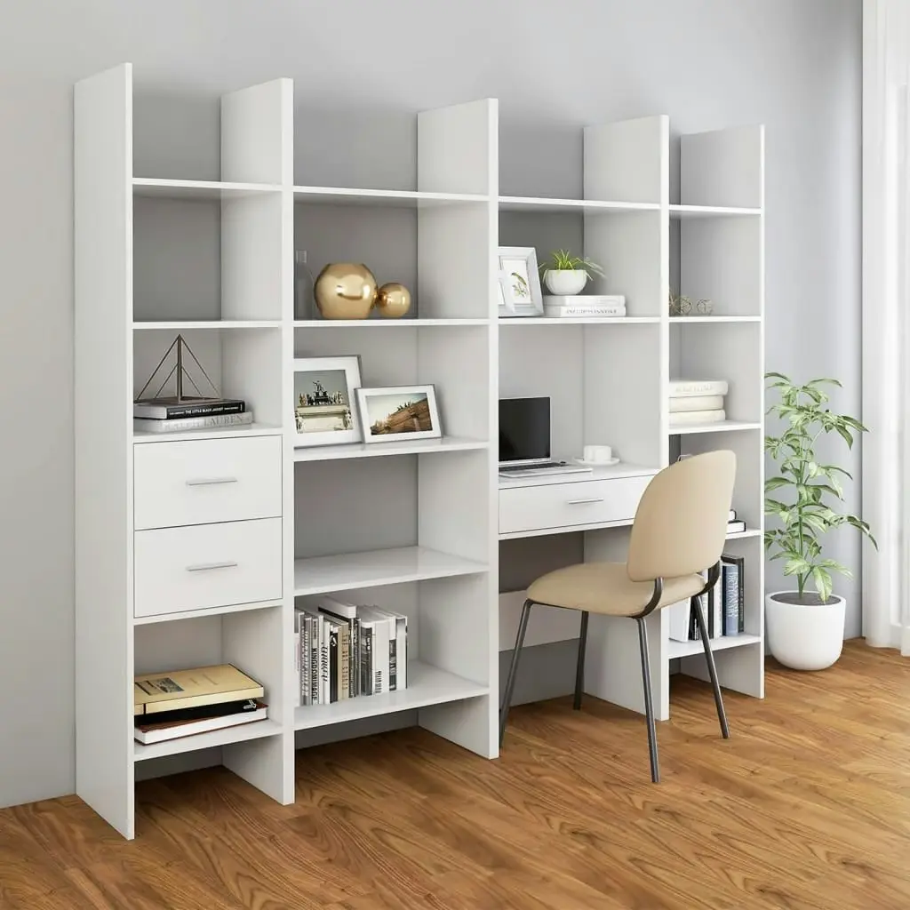 Book Cabinet White 40x35x180 cm Engineered Wood 803398