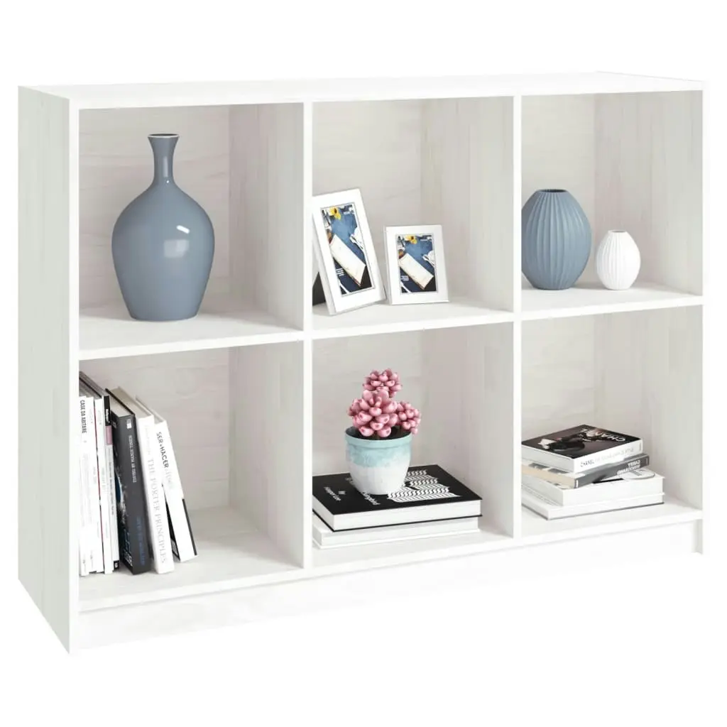 Book Cabinet White 104x33x76 cm Solid Pinewood 809967