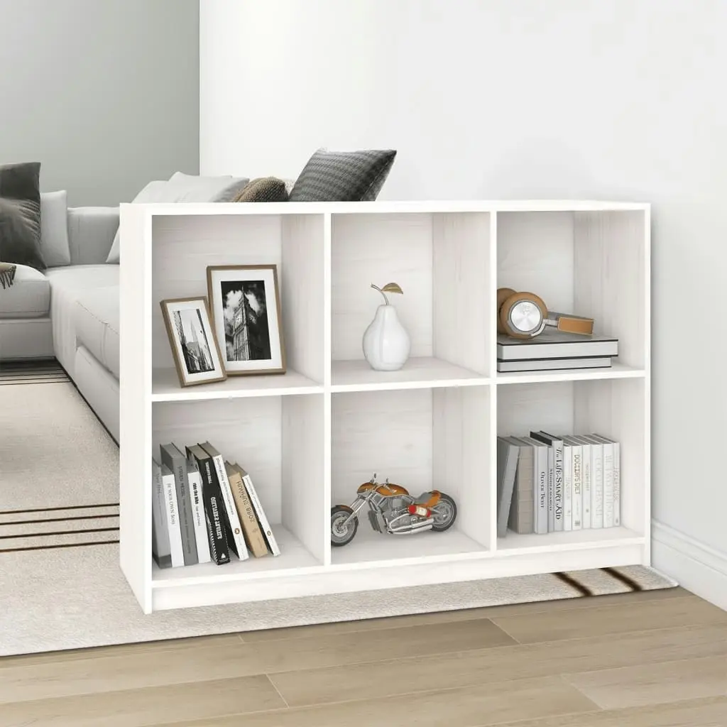 Book Cabinet White 104x33x76 cm Solid Pinewood 809967