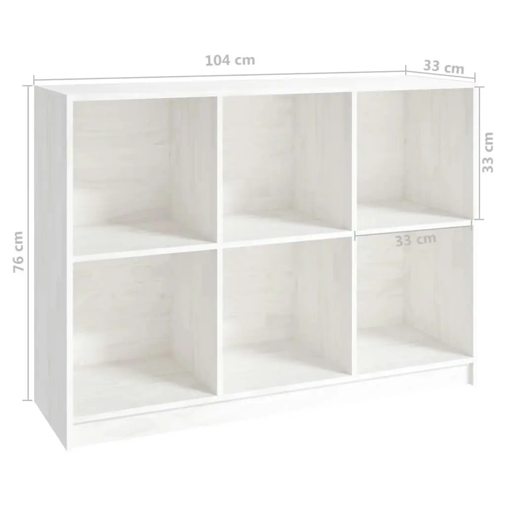 Book Cabinet White 104x33x76 cm Solid Pinewood 809967