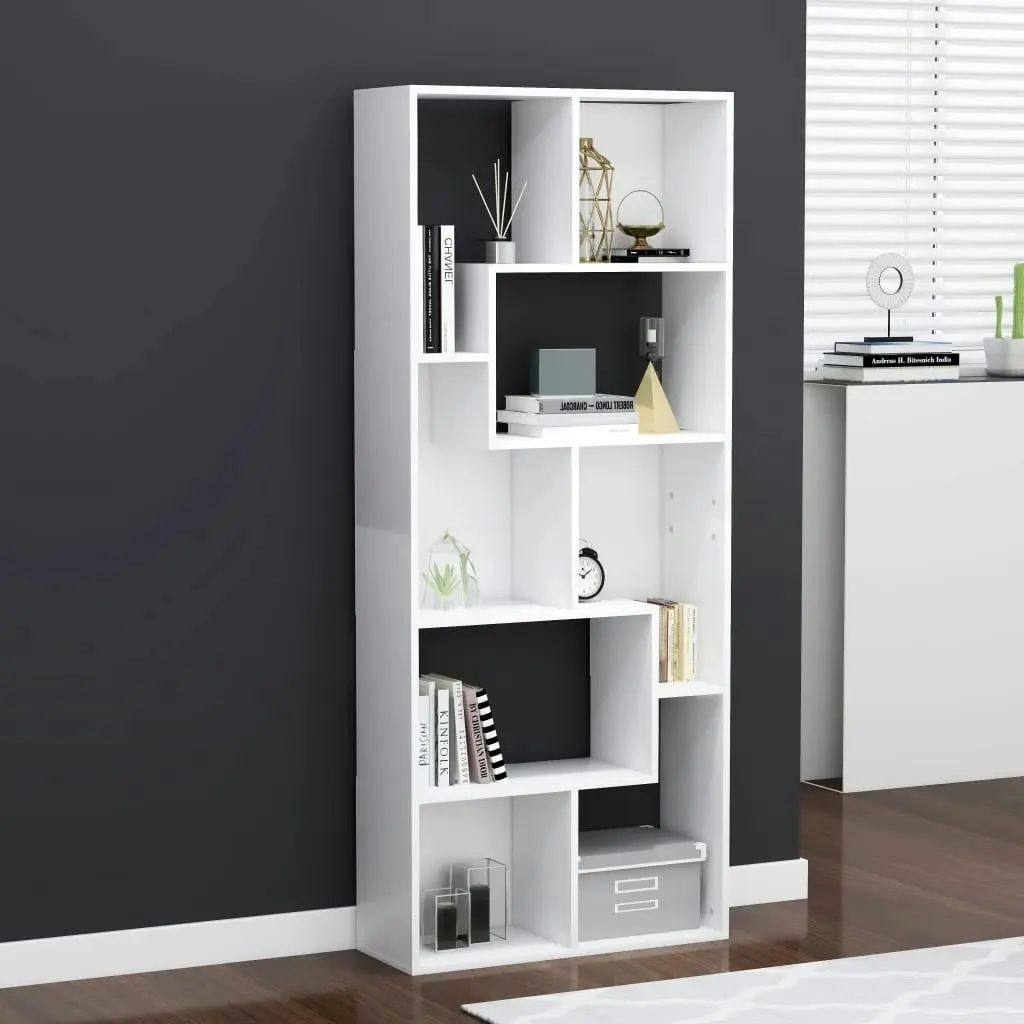 Book Cabinet White 67x24x161 cm Engineered Wood 801877