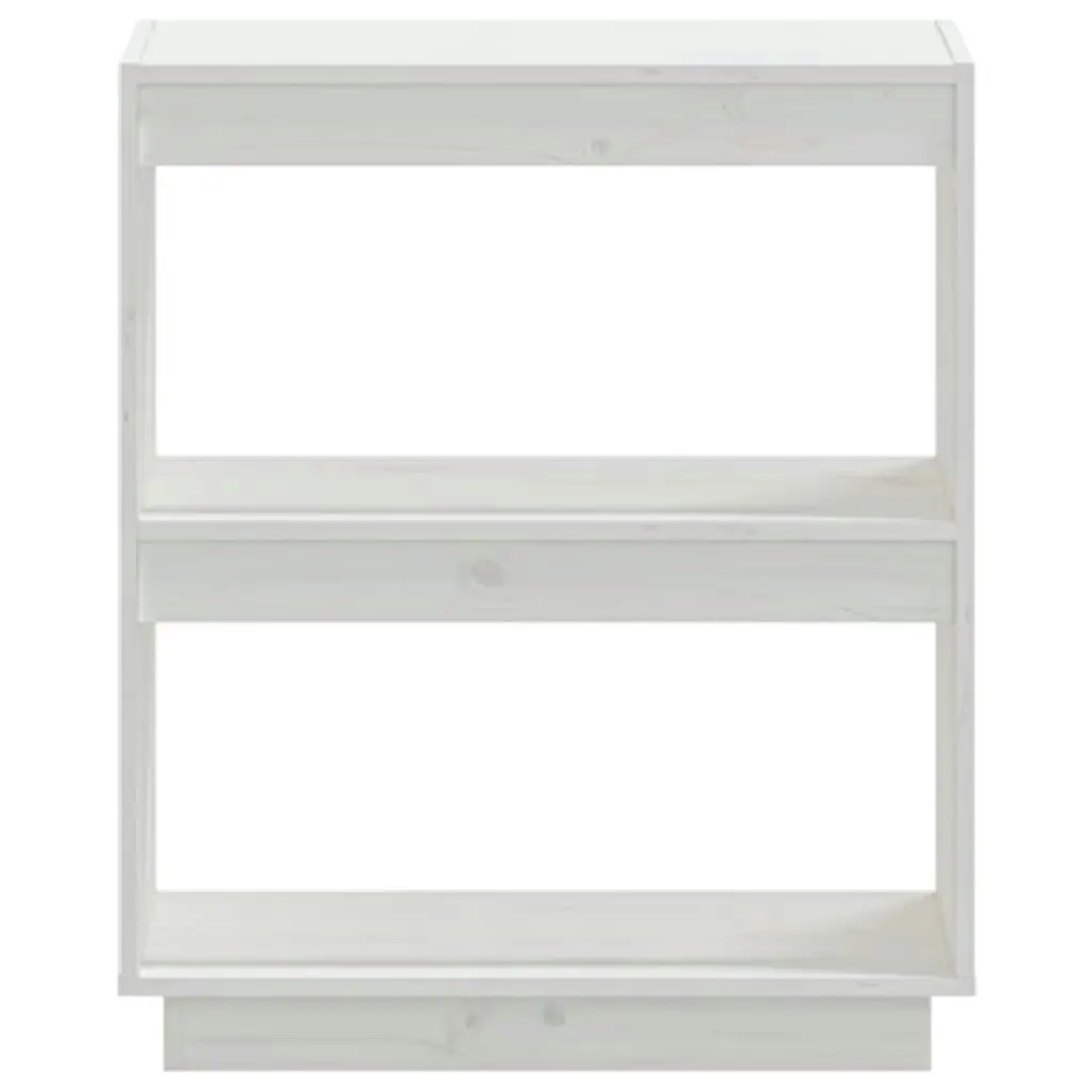 Book Cabinet White 60x35x71 cm Solid Wood Pine 810860