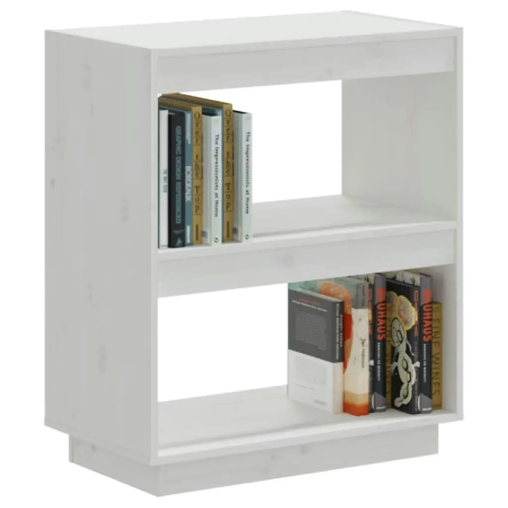 Book Cabinet White 60x35x71 cm Solid Wood Pine 810860