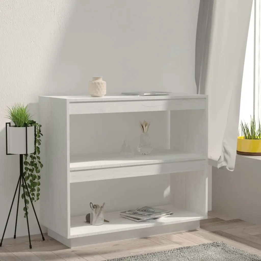 Book Cabinet White 80x35x71 cm Solid Pinewood 810880