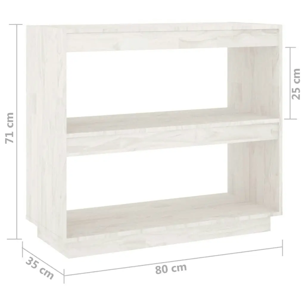 Book Cabinet White 80x35x71 cm Solid Pinewood 810880