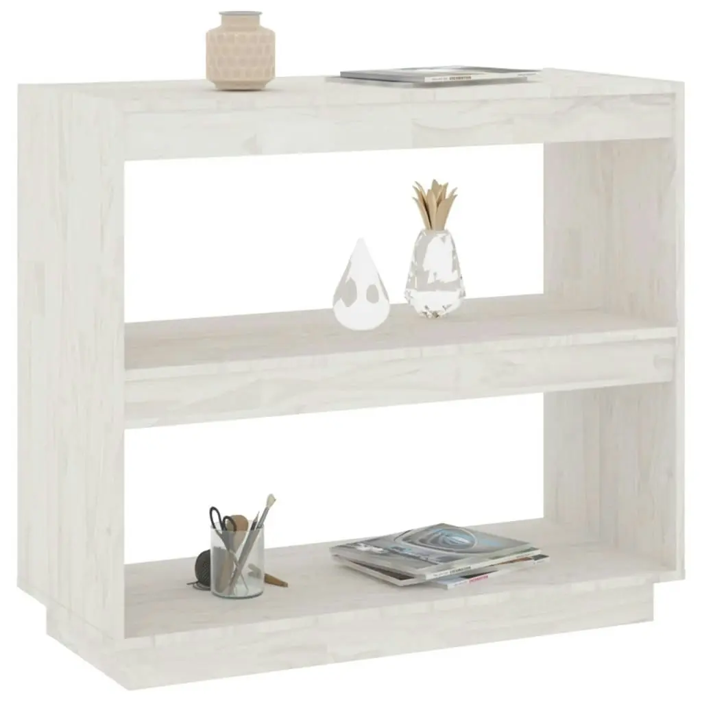 Book Cabinet White 80x35x71 cm Solid Pinewood 810880