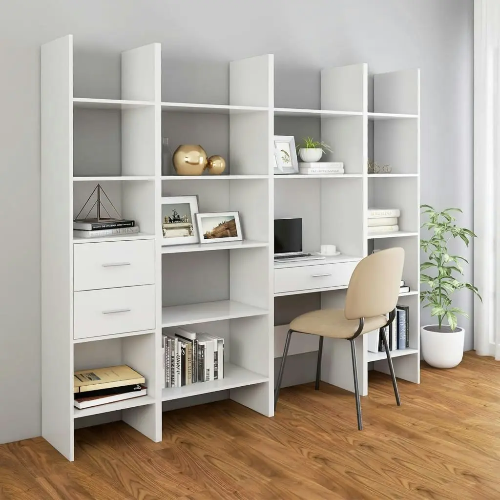 Book Cabinet White 40x35x180 cm Engineered Wood 803416