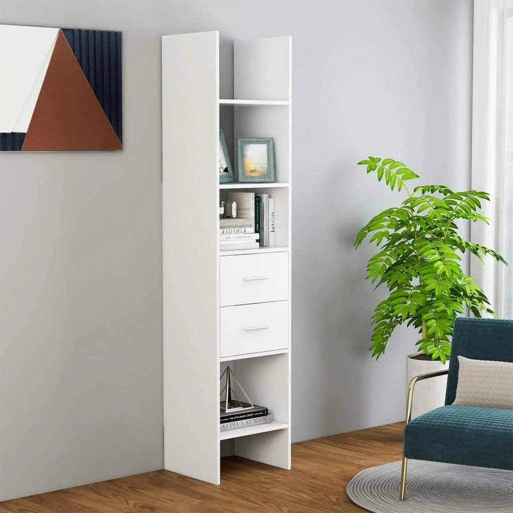 Book Cabinet White 40x35x180 cm Engineered Wood 803416