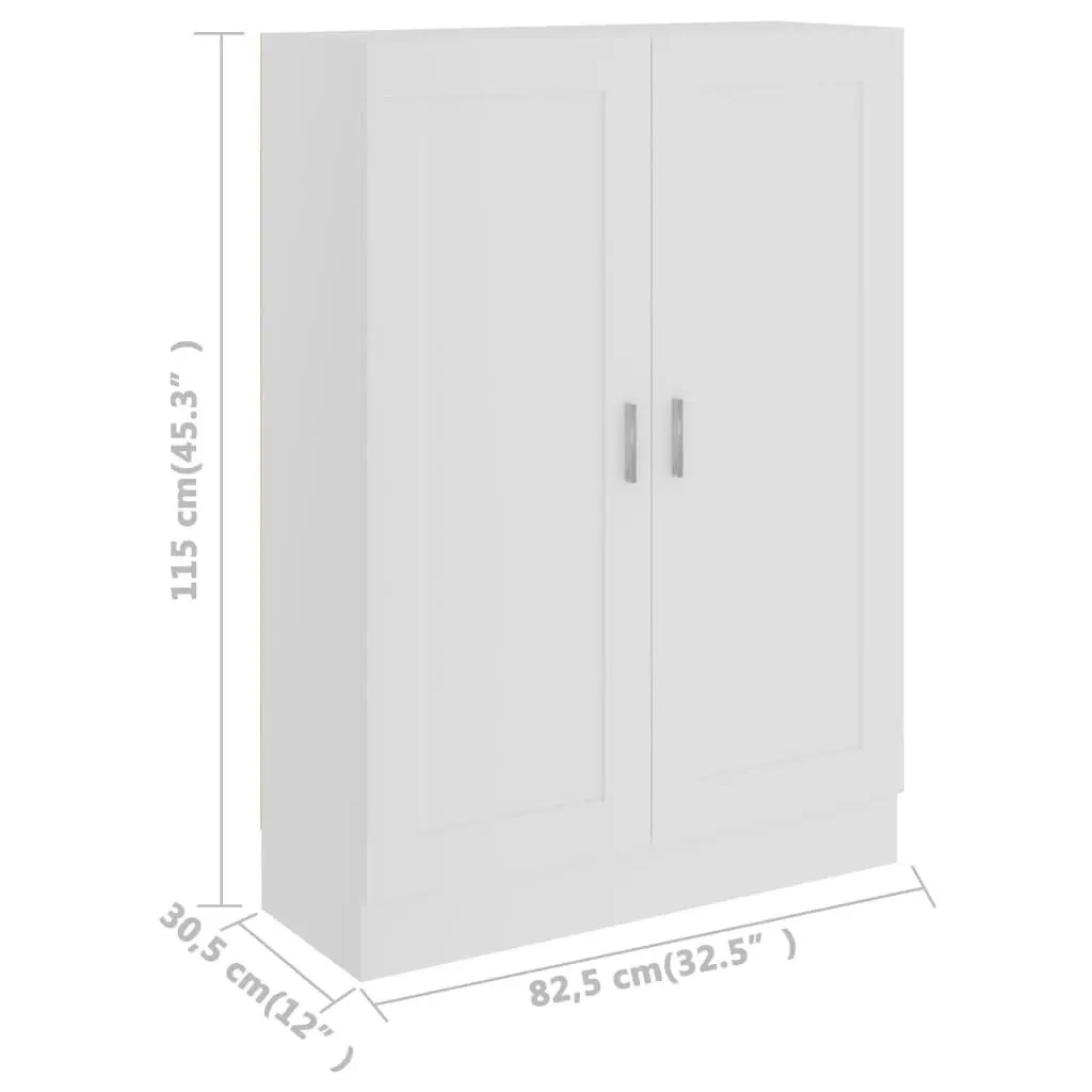 Book Cabinet White 82.5x30.5x115 cm Engineered Wood 802714