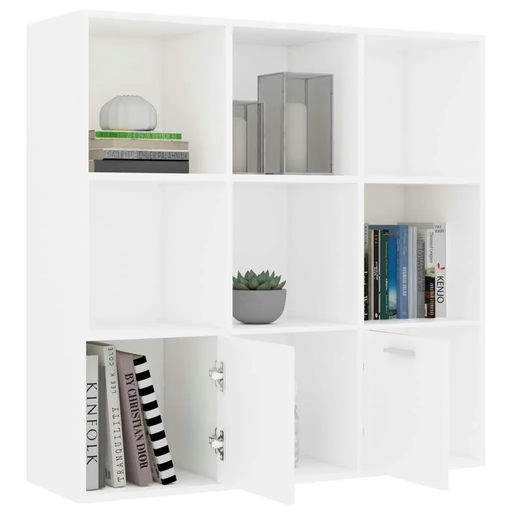 Book Cabinet White 98x30x98 cm Engineered Wood 801116