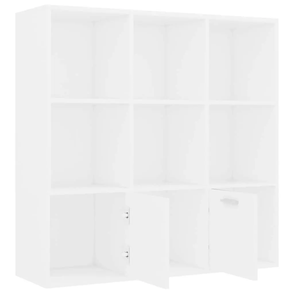 Book Cabinet White 98x30x98 cm Engineered Wood 801116