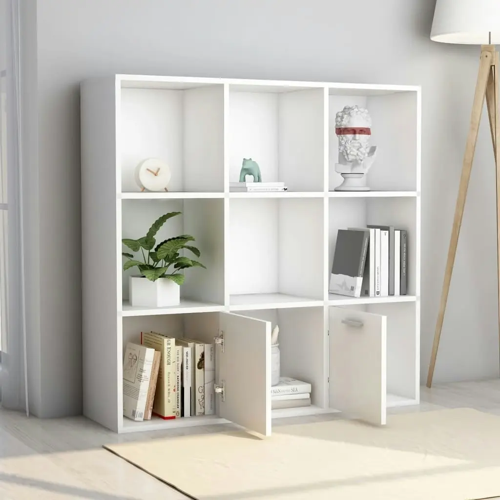 Book Cabinet White 98x30x98 cm Engineered Wood 801116