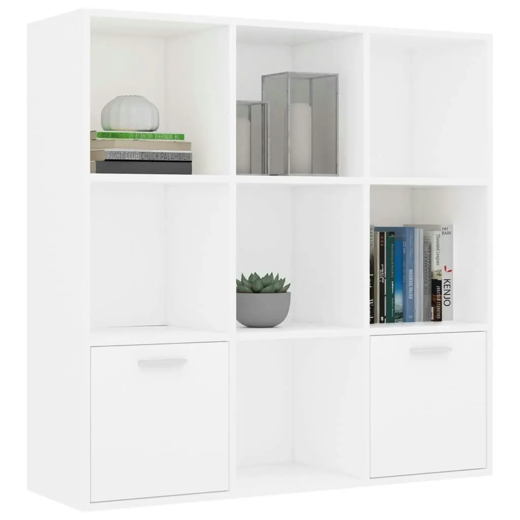 Book Cabinet White 98x30x98 cm Engineered Wood 801116