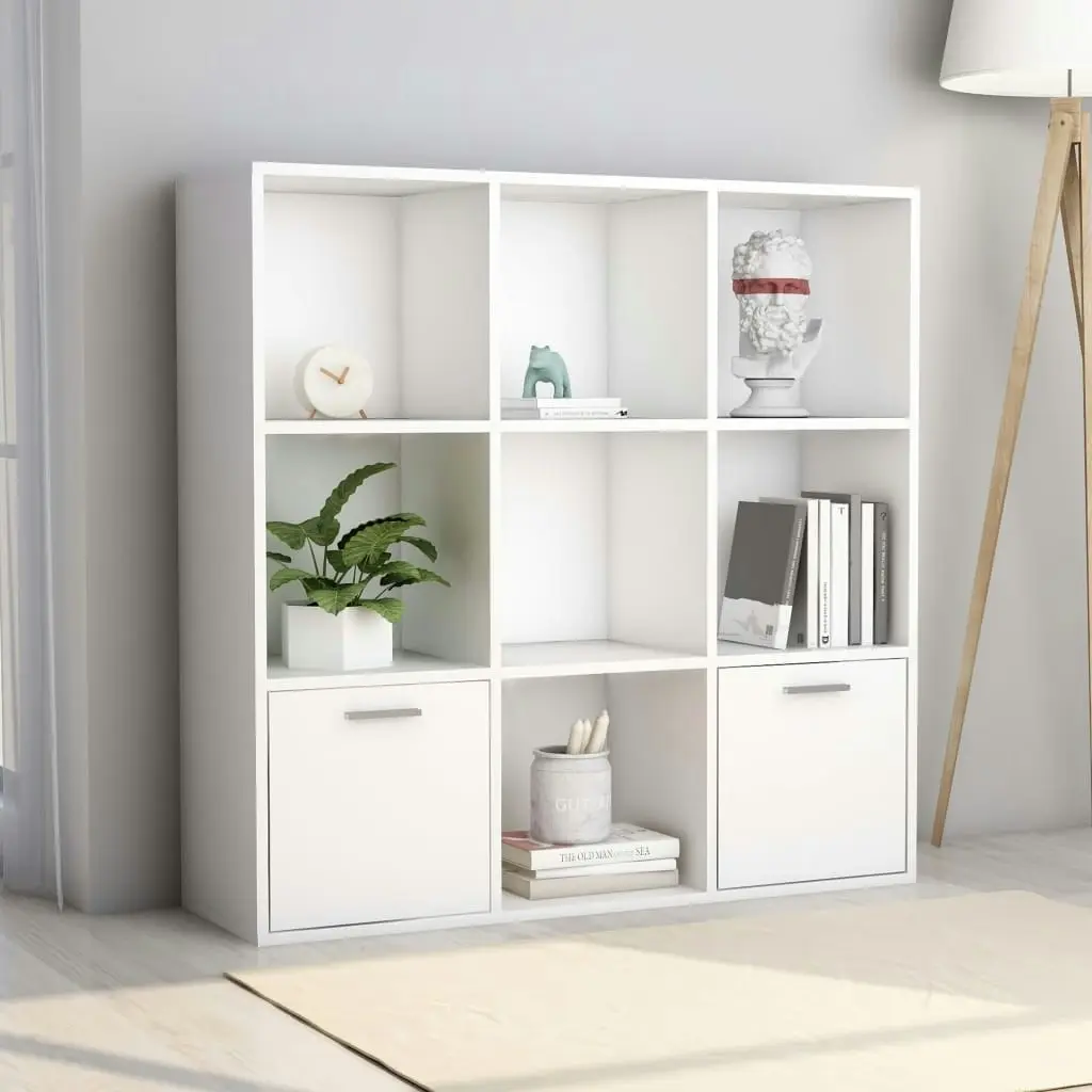 Book Cabinet White 98x30x98 cm Engineered Wood 801116