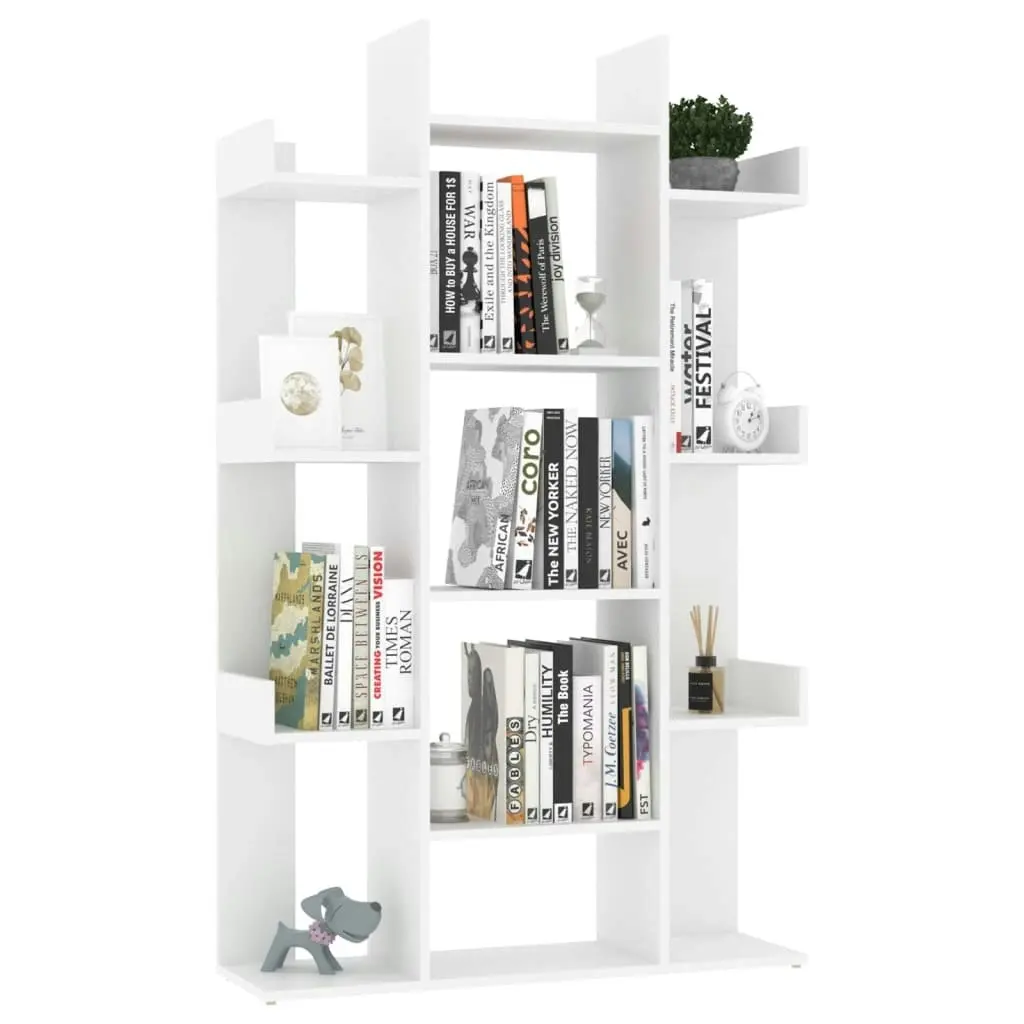 Book Cabinet White 86x25.5x140 cm Engineered Wood 808900