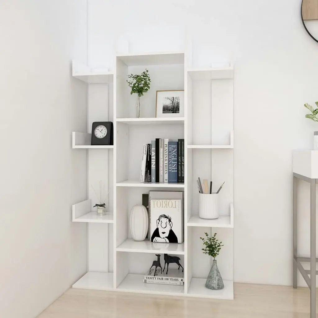 Book Cabinet White 86x25.5x140 cm Engineered Wood 808900