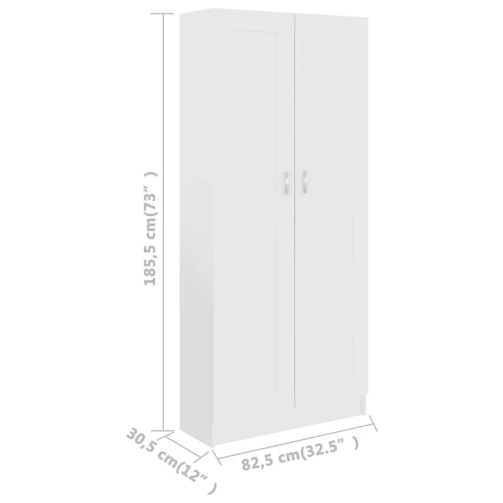 Book Cabinet White 82.5x30.5x185.5 cm Engineered Wood 802732