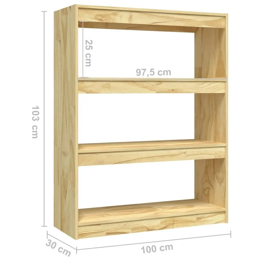 Book Cabinet/Room Divider 100x30x103 cm Solid Pinewood 808213