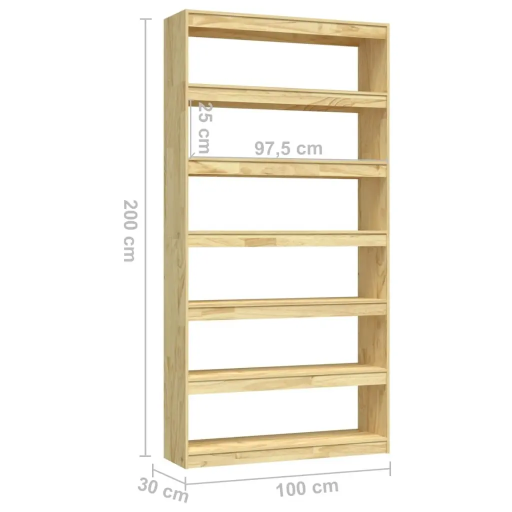 Book Cabinet/Room Divider 100x30x200 cm Solid Pinewood 808228