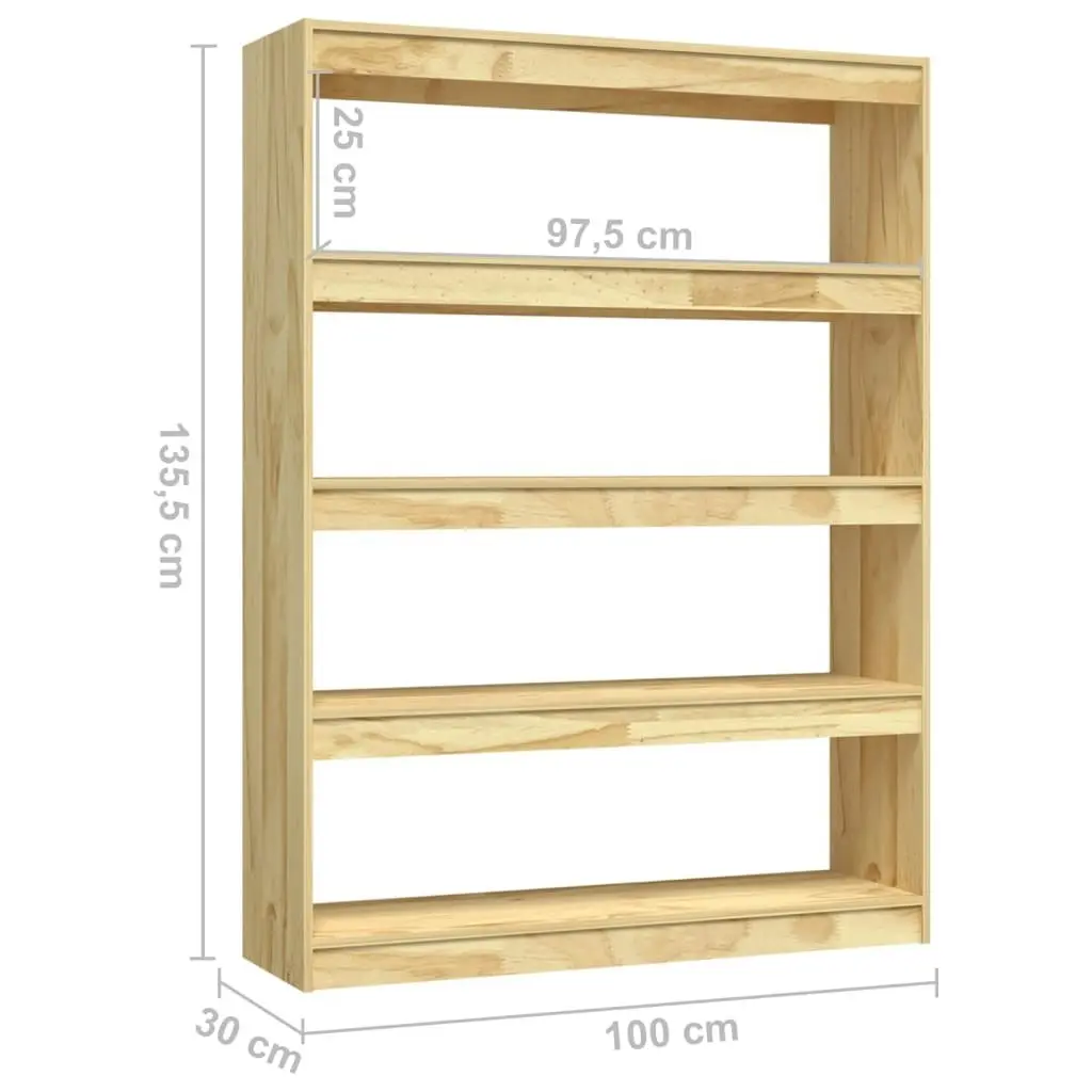 Book Cabinet/Room Divider 100x30x135.5 cm Solid Pinewood 808218