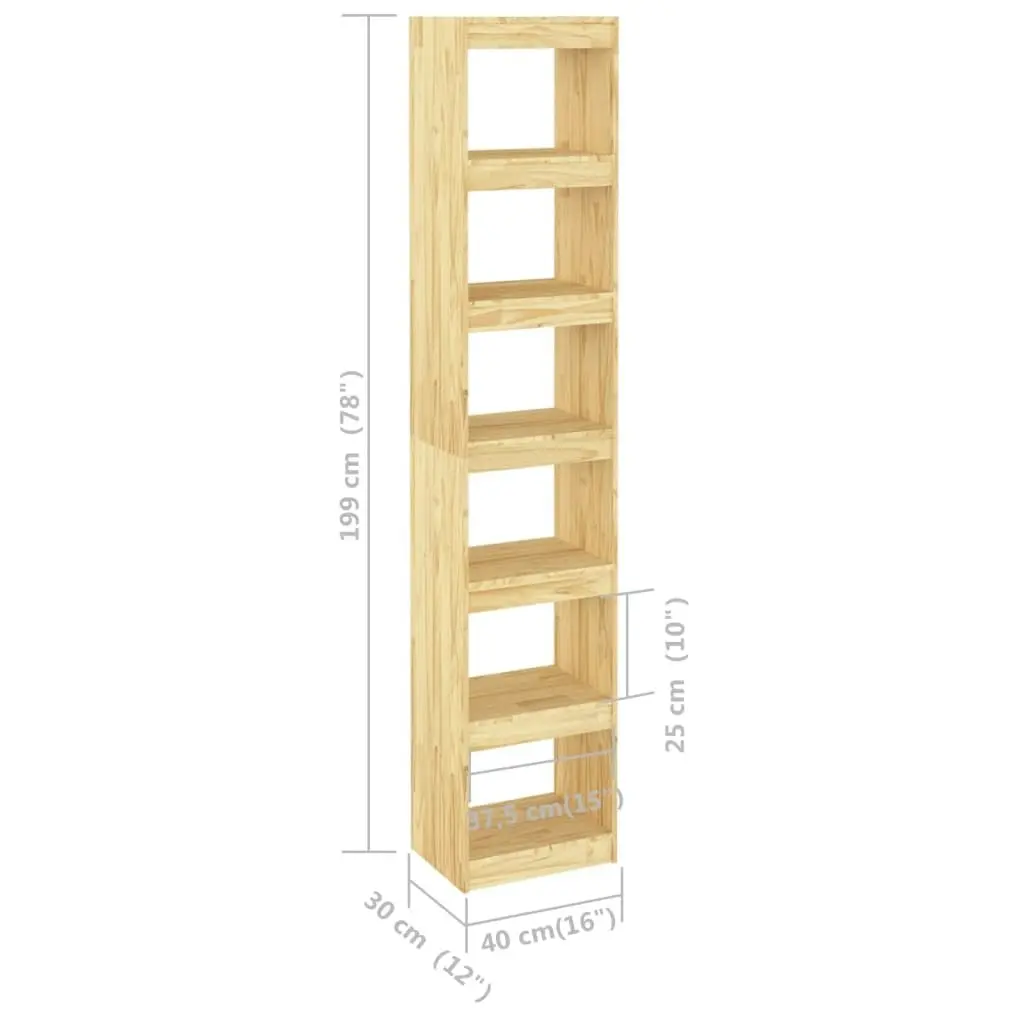 Book Cabinet/Room Divider 40x30x199 cm Solid Pinewood 808153